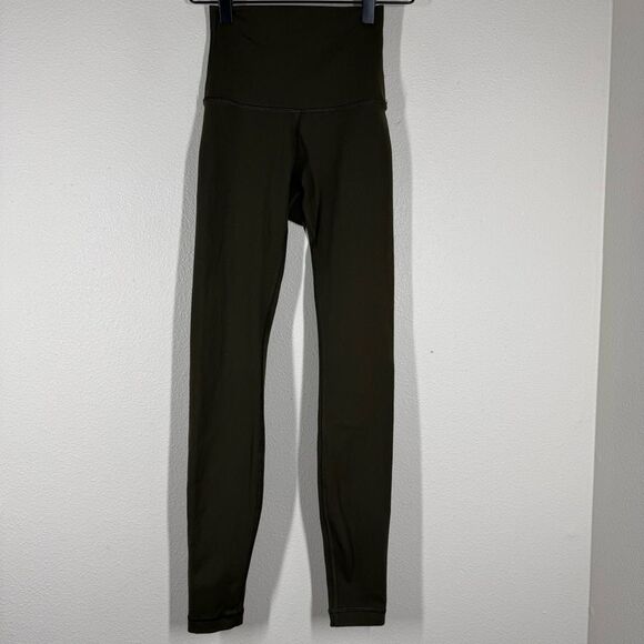 Lululemon Wunder Under Super High-Rise Tight Full-On Luon 28" Leggings Green 2 - Picture 1 of 5